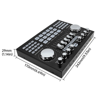 * K1 Live Sound Card Voice Changer Karaoke  Audio Mixer for Broadcast Recording KTV Music Audio Multifunctional Live Sound Card