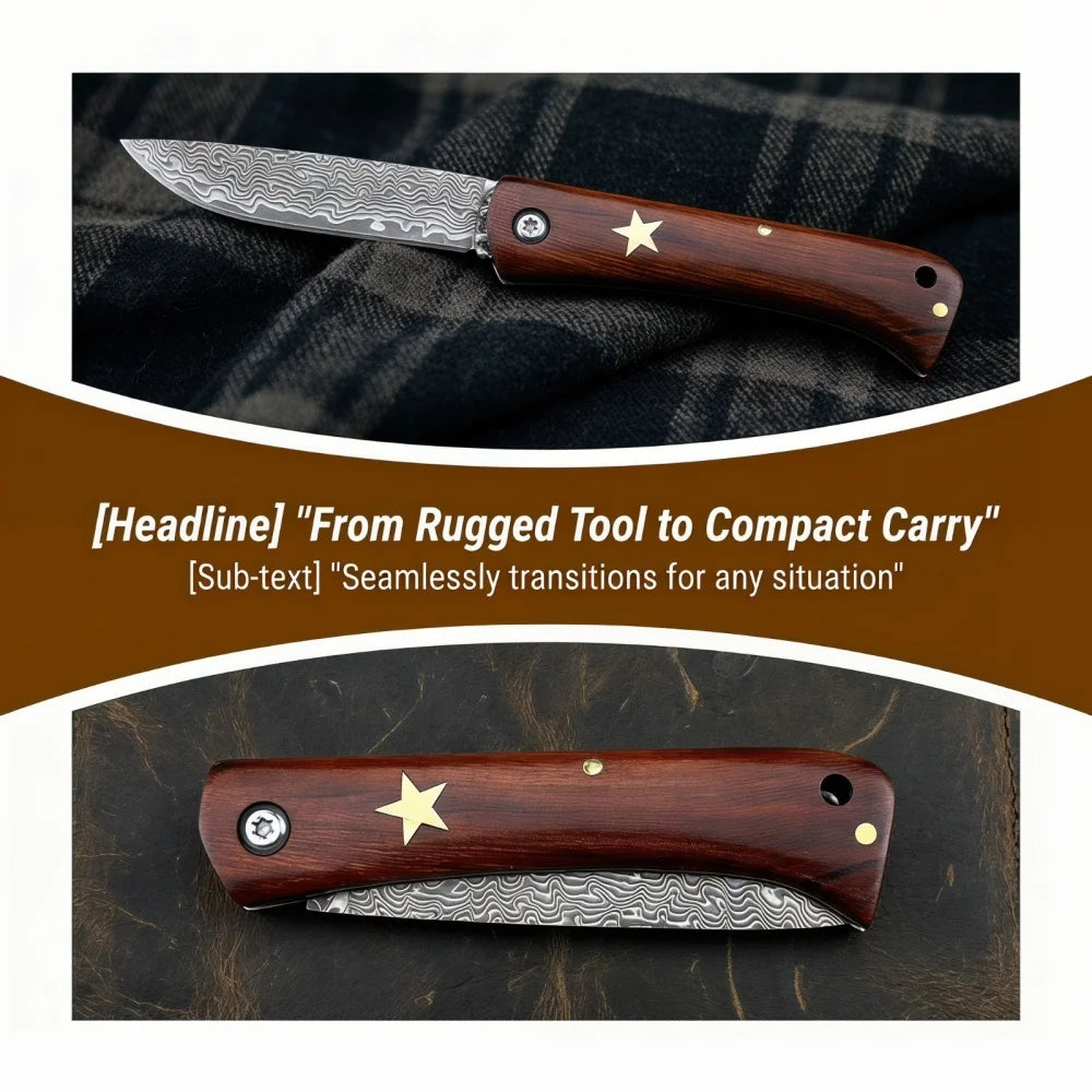 Camping Fishing EDC Gear Compact Outdoor Folding Blade Knife Wilderness Adventure Climbing Portable Essential Daily Cutter Gifts