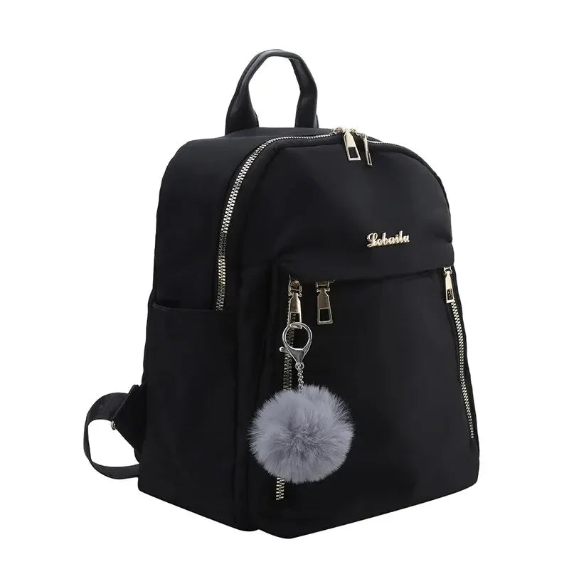 Simple Large Capacity Unisex Black Travel Backpack - Harajuku & High Street Style Student Backpack