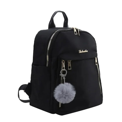 Simple Large Capacity Unisex Black Travel Backpack - Harajuku & High Street Style Student Backpack