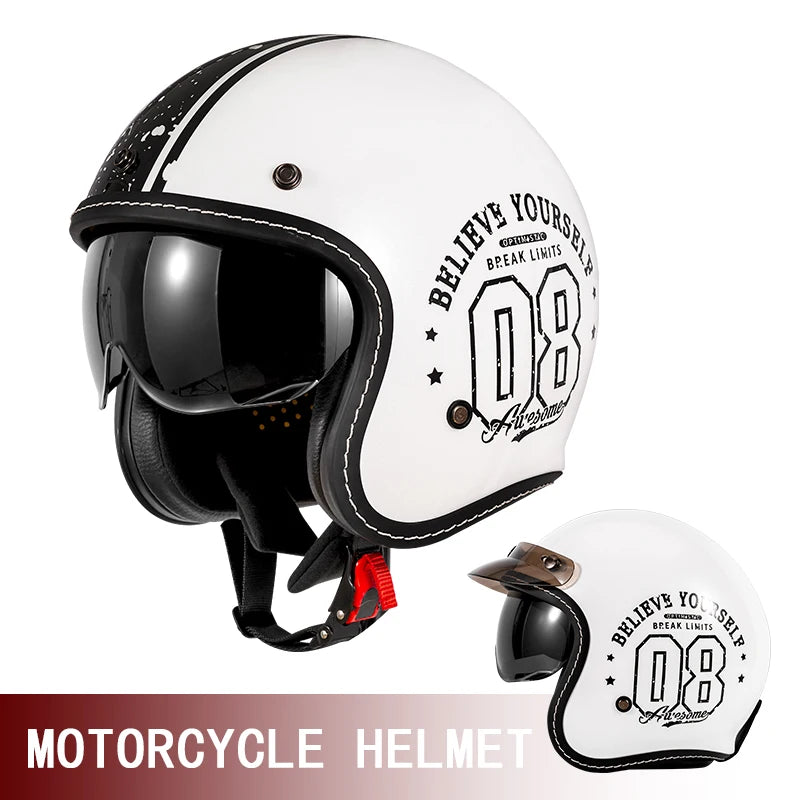 Cruise retro motorcycle semi-helmet motorcycle three-quarters helmet summer four-season breathable electric vehicle helmet safet