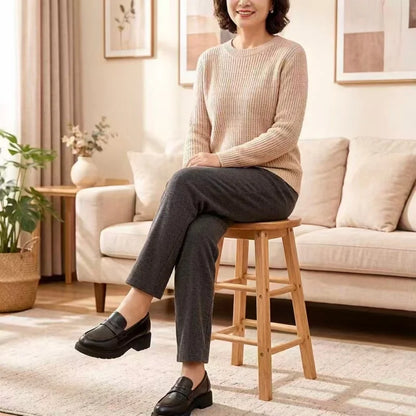 Women's Soft Sole Loafers - Comfortable Slip-On Flats, Suitable for Commuting and Casual Wear, Minimalist Design, Mother's Shoes