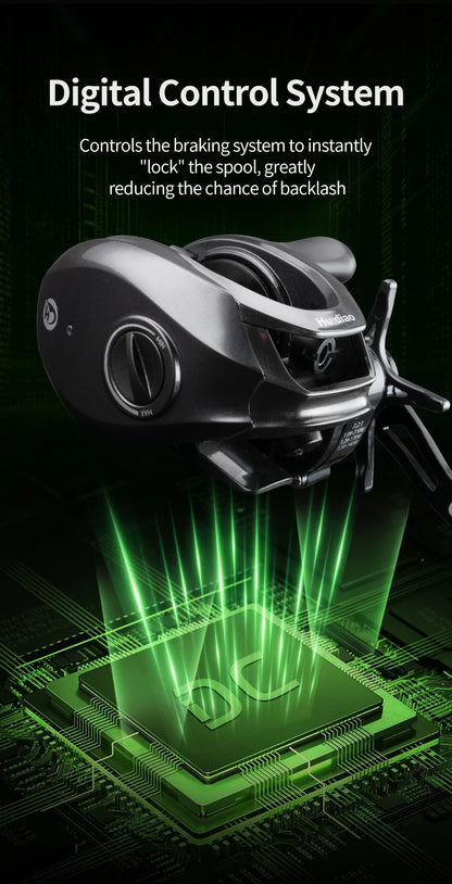 Huidiao TRAILSEEKER D1 Ultralight DC Baitcasting Reel 155g BFS Baitcaster 7.2:1 Zero Backlash 5+1BB for Bass Finesse Fishing
