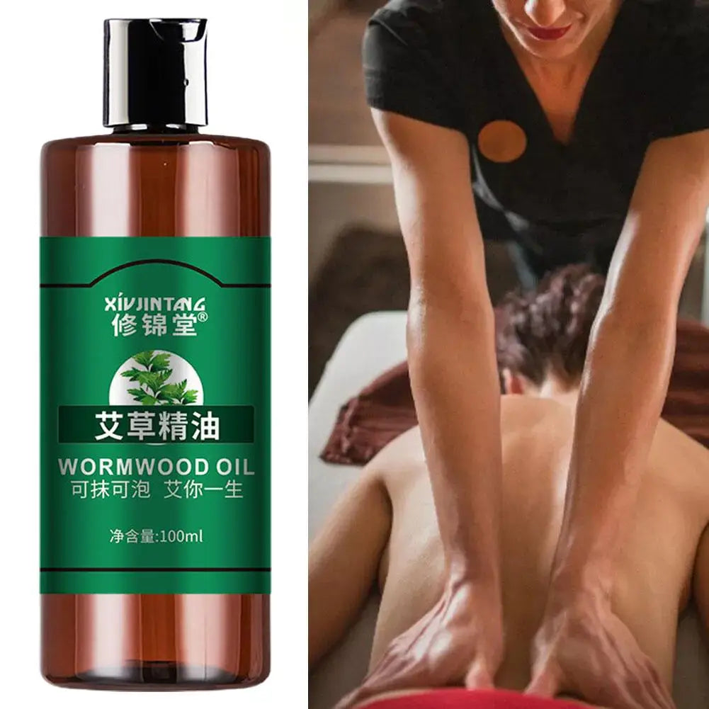 Mugwort Body Massage Oil Body Smooths Skin Massage Oil Relaxing Plant Essential Oil Moisturizing Firming Body Cleansing Essence