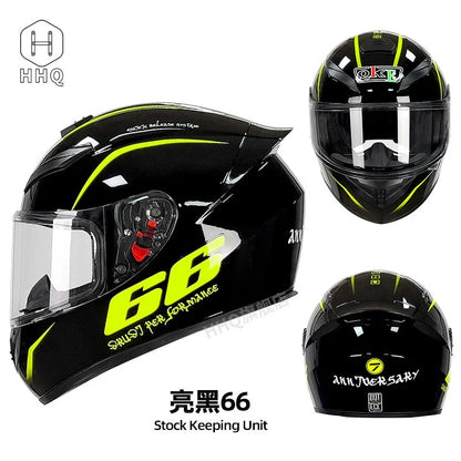 New Bluetooth motorcycle helmet for men and women, full coverage, anti-fog, full face motorcycle helmet