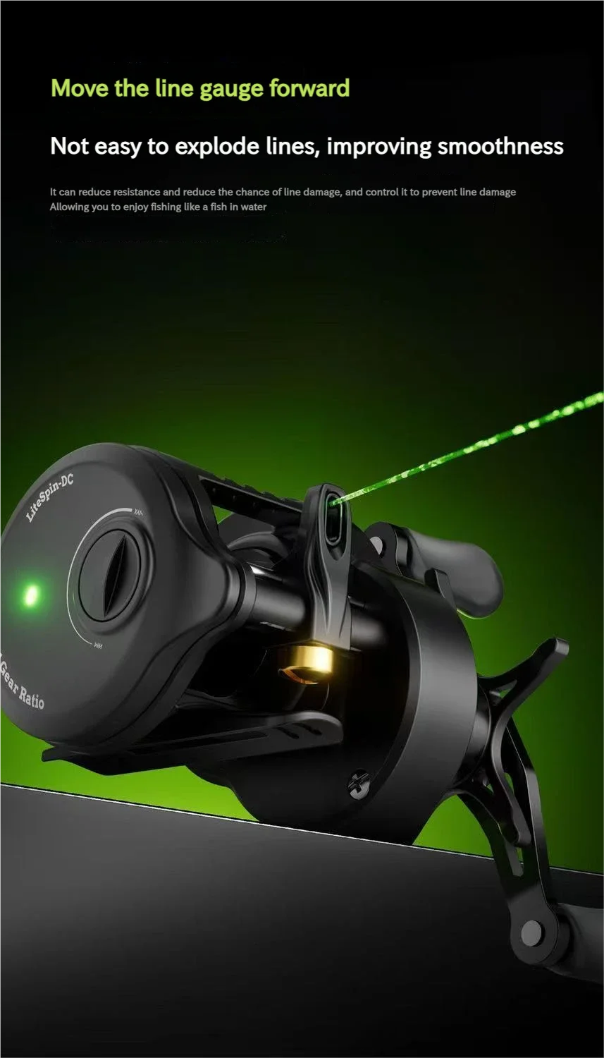 Smart DC Electronic Brake Drum Reel Anti Backlash Micro Lure Long Cast With Sound Alert 7.2:1 Gear Ratio 5kg Drag 5+1 Bearings