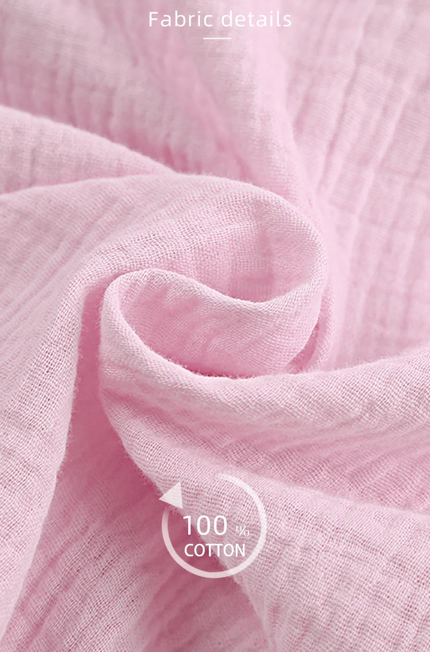 Casual Crape Cotton Pink Two Pieces Sets Women Lace Lantern Sleeve Shirts And Baggy Shorts Sleepwear Spring Summer