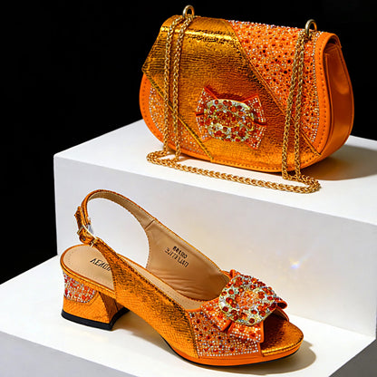 Venus Chan 2026 Elegant Women's Rhinestone Peep Toe High Heels Sandals - Italian Design with Matching Bags in Brown Color