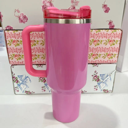 40oz Tumbler withLOGO Handle Lid Straw Stainless Steel Vacuum Insulated Quengher H2.0 Thermos Cup Silicone Boot for Stanleys