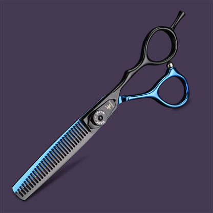 Spring clip screw double color hair scissors 6 inch 9cr18 steel barber cutting scissors and thinning scissors