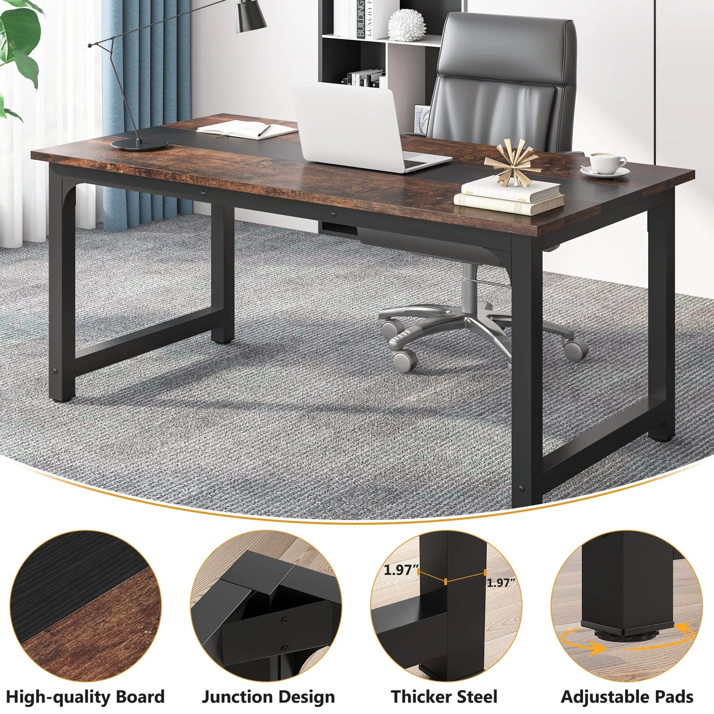 Tribesigns Large Office Desk Computer Table Study Writing Desk Workstation for Home Office Modern Computer Desk