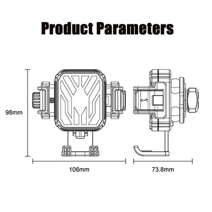 Motorcycle Riding Shock-Absorbing Phone Holder Adjustable Anti-Theft Quick Release Navigation Bracket with Mountain/Road Bicycle