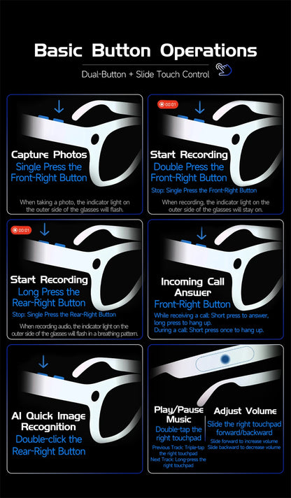 LIGE New 800W Pixel Camera Smart Glasses Men 4K Video Recording AI Photo Recognition Bluetooth Call Voice Translation Sunglasses