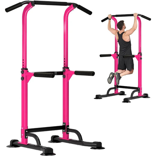 Power Tower Pull Up Dip Station Multi-Function Fitness Equipment for Strength Training Adjustable Height Dip Stand for Home Gym