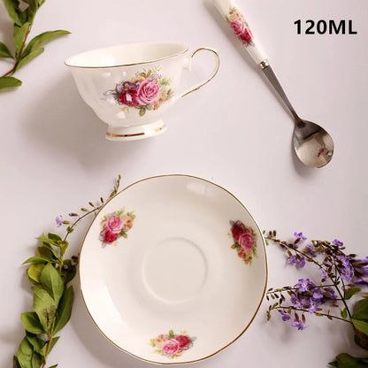 Noble Ceramic Teapot 500ML Teacup 120ML Pink Camellia Coffee Pot Home High Grade Porcelain Kettle Jug Party Cafe Teaware Tea Pot