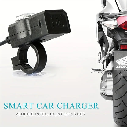 1pcs Motocycle Dual USB Charger Adapter Rearview Mirror Waterproof Power Supply Socket For iPhone Samsung Huawei