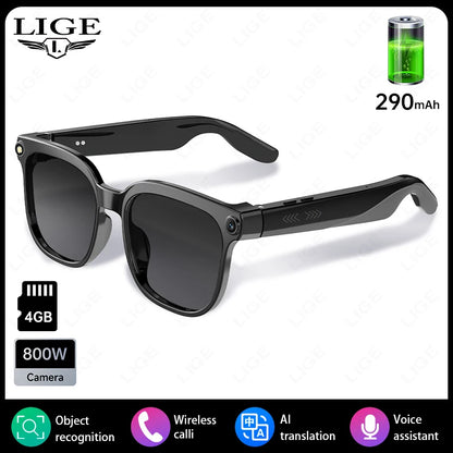 New AI Smart Glasses Camera 800W Bluetooth Sunglasses Women Photo Video Recording Dual Speaker Music Playback Smart Glasses Men