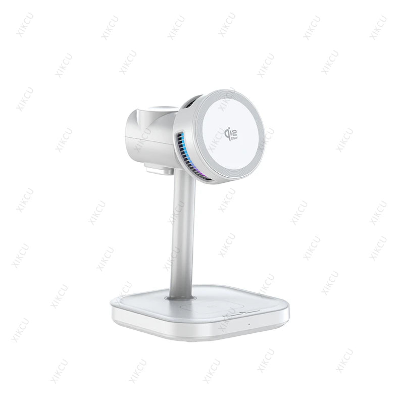 QI2 3 IN 1 Magnetic 25W Wireless Charger Stand LED Light Air Cooling Fast Charging For iPhone 17~12 Pro Max Airpods Apple Watch