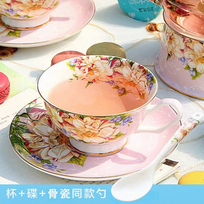 European Bone China Teapot, English Afternoon Tea Cup Set, High-Grade Porcelain Coffee Pot, Heat Resistant Kettle, 1000ml