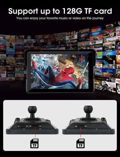 7 inch Portable Motorcycle Navigation Support 2K Camera  IPX7 Waterproof LCD Display For Wireless CarPlay Android Auto