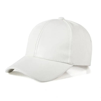 1PC Unisex Solid Men Women Baseball Cap PU Leather HIP HOP Snapback Caps Hats for Men Baseball Caps Black Adjustable Hat