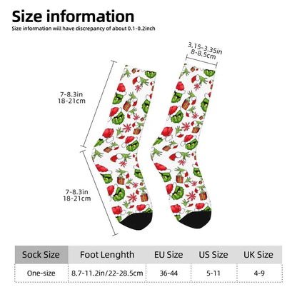 Cartoon Grinchh Xmas Socks Men's Women's Funny Happy Christmas Socks Hip Hop Spring Summer Autumn Winter Socks Gift