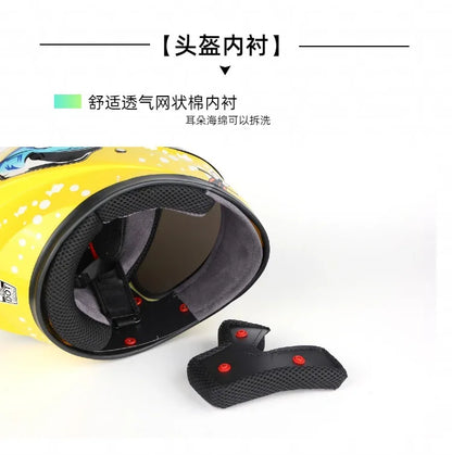 New Cute Kids Full Face Helmet Adjustable Bike Motorcycle Safety Helmet for All Seasons