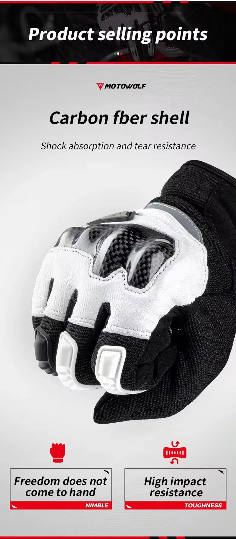 MOTOWOLF Motorcyclist Man Racing Sports Gloves Accessories Windproof Resistant All-Weather Motorcycle Gear Luvas for Men/Women