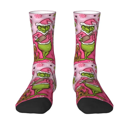 Cartoon Grinchh Xmas Socks Men's Women's Funny Happy Christmas Socks Hip Hop Spring Summer Autumn Winter Socks Gift