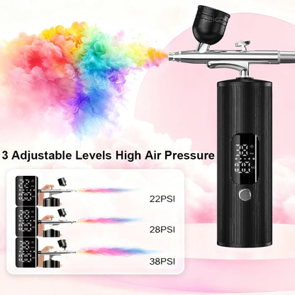 Airbrush Nail with Compressor Portable handheld Airbrush Rechargeable Sprayer Tool for Painting Nails Art Cake Tattoo Make