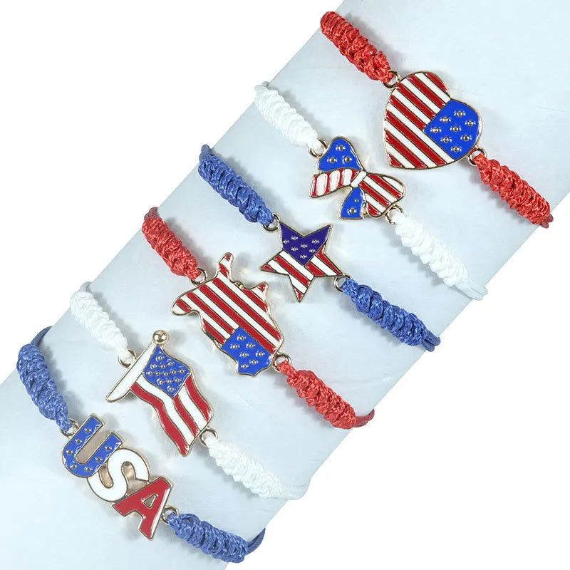 New stylish alloy USA Independence Day Bracelet USA Flag Election Holiday Party Honoring patriotism Bracelet accessories for men