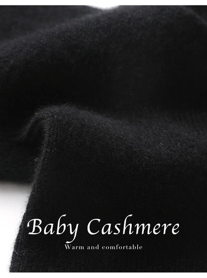 100% Cashmere Socks Women's Knitted Long Tube Socks High Elasticity Warm Straight Tube Socks Autumn Winter Mid Tube Sock