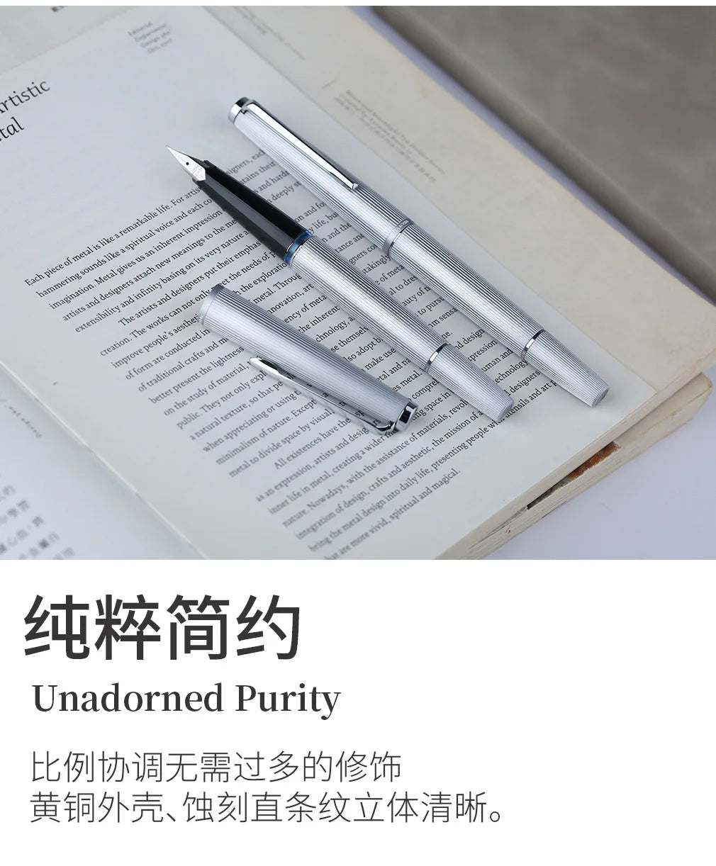 Limited MAJOHN B32 Metal Strive Piston Fountain Pen with Butterfly F Tip Student Adult Iridium Writing Ink Pen Office Supply