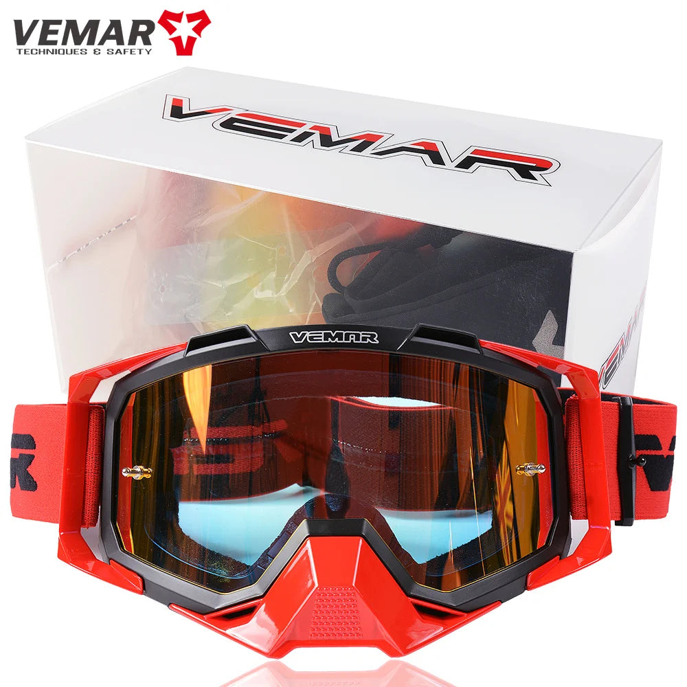VEMAR Motorcycle Goggles Men Dustproof Motocross Helmet Glasses Skiing Gafas MTB ATV Dirt Bike Moto Sunglasses Outdoor Riding