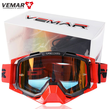 VEMAR Motorcycle Goggles Men Dustproof Motocross Helmet Glasses Skiing Gafas MTB ATV Dirt Bike Moto Sunglasses Outdoor Riding