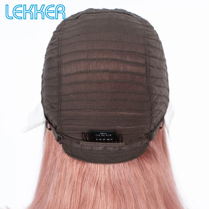 100% Human Hair Wigs Highlight Brown Long Pixie Straight Bob Middle Part lace Front For Women Brazilian Remy hair Glueless Wigs
