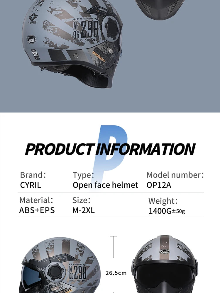 CYRIL Motorcycle Helmet Full Face Open Face Helmets 3/4 Men Women Modular Dual Visor Helmet For Motorcycle ECE DOT Approved
