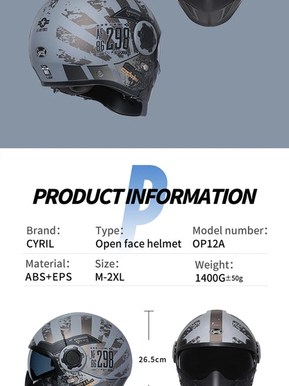 CYRIL Motorcycle Helmet Full Face Open Face Helmets 3/4 Men Women Modular Dual Visor Helmet For Motorcycle ECE DOT Approved