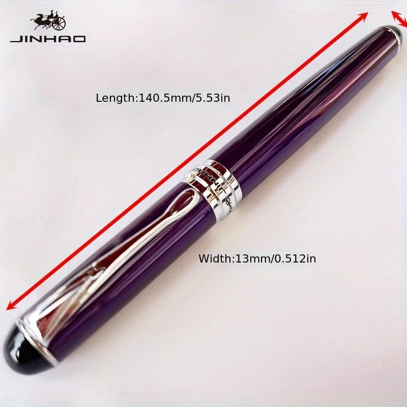 1 PCS Jinhao X750 Fountain Pen Set Medium Nib With Ink Converter Silver Trim Fancy gift calligraphy writing pen