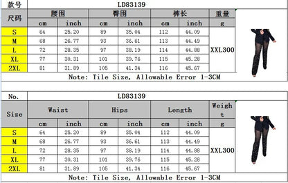Fall Women's Wide Leg Beaded Pants 2024 Mesh Comfortable Commuter Casual Solid Color Ladies Loose Straight Leg Pants