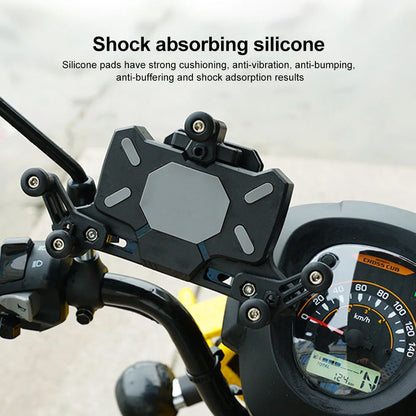 Universal Motorcycle Phone Holder Shock Absorbing Phone Mount Stand 360° Adjustable For iPhone 15 13 14 Pro Max More 4.7-7.1inch