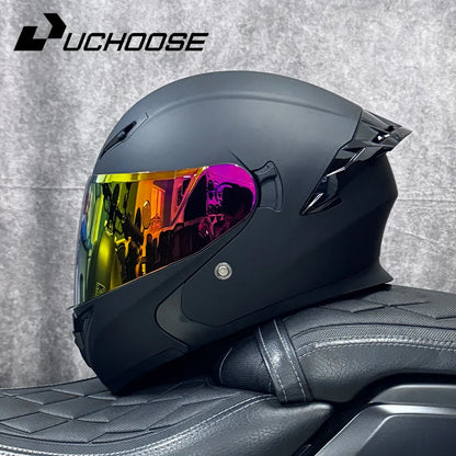 Uchoose DOT Approved Helmets Crash Motorbike Protective Gear Men Women Flip Up Helmet Motorcycle Double Sun Visor