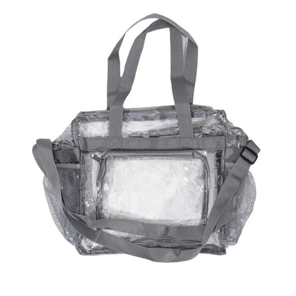 Portable PVC Transparent Shoulder Crossbody Bag Tote Satchel Handbag for Women Lady Large Capacity Clear Bag Shopping Handbag