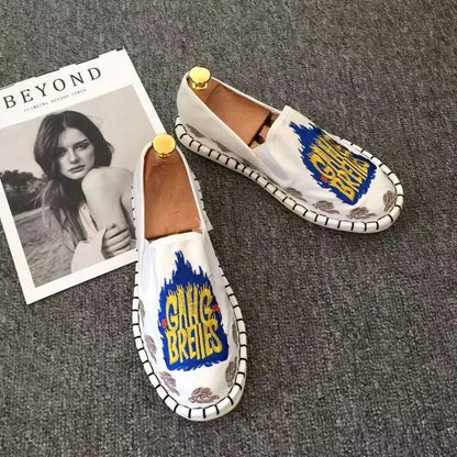 Old Beijing Cloth Shoes Embroidery Flower Social Guy Male Moccasin-Gommino Student Casual Shoes Fashion National Chinese Style
