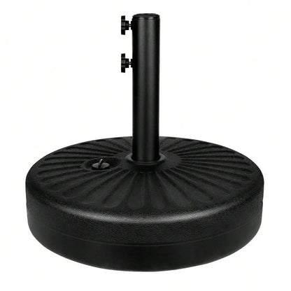 50LBS Round Umbrella Base Water Filled With Steel Umbrella Holder, Heavy Duty Fillable Umbrella Base Stand For Outdoor, Patio, L