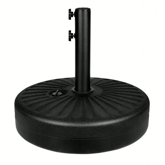 50LBS Round Umbrella Base Water Filled With Steel Umbrella Holder, Heavy Duty Fillable Umbrella Base Stand For Outdoor, Patio, L