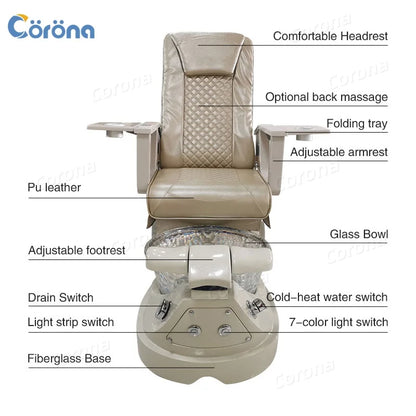 Pedicure Manicure Massage Chair Custom Color Professional Pipeless Massage Manicure Pedicure Chair for Nail Salon