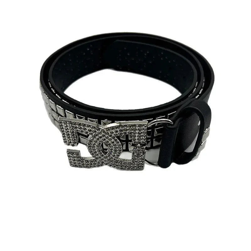 Gothic Punk Letter Rivet Belt Street Dance Style for Men And Women Casual Fashion Accessory Streetwear Hip Hop Waist Belt