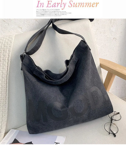 Top Canvas Bag Youth Men Shoulder Bags Large Capacity Hand Bags Letter Printed Crossbody Bag for Women Students School Bags