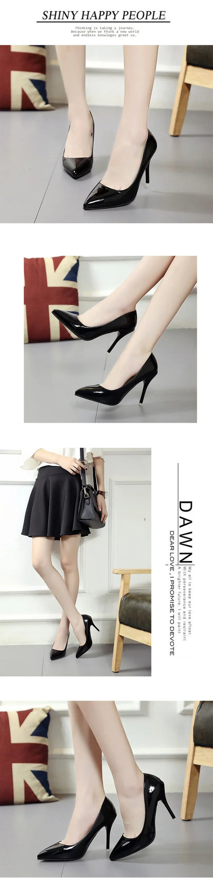 Pointed Toe Pumps Patent Leather Dress Women Shoes Red 8CM High Heels Boat Shoes Shadow Wedding Shoes Shoes for Wedding